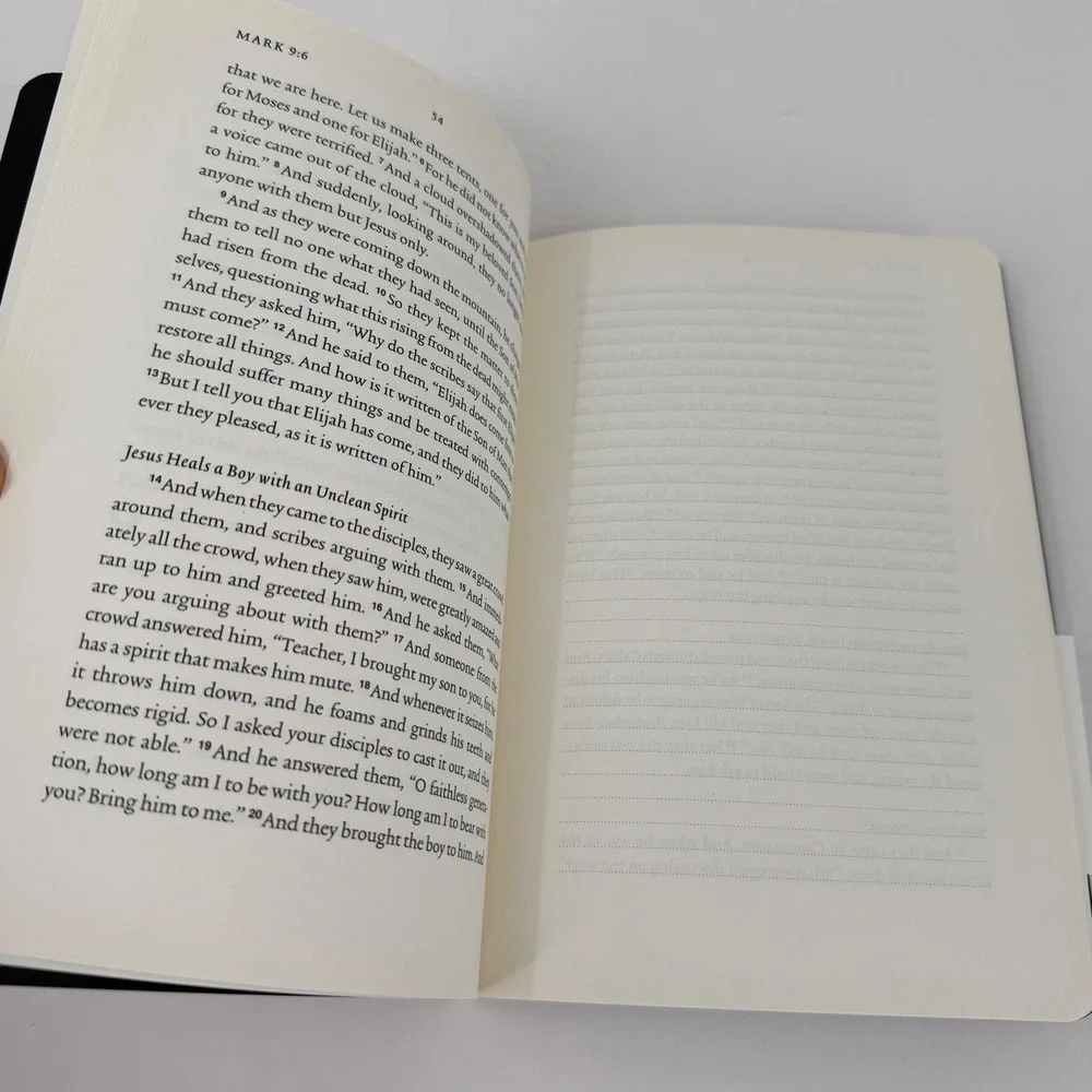 Crossway ESV Scripture Journal Gospel of Mark Paperback Black Gold Foil Bible